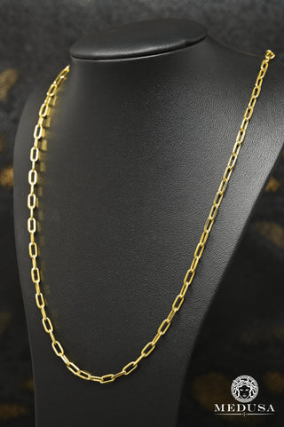 4mm Paperclip Chain  - 14'' / Yellow Gold