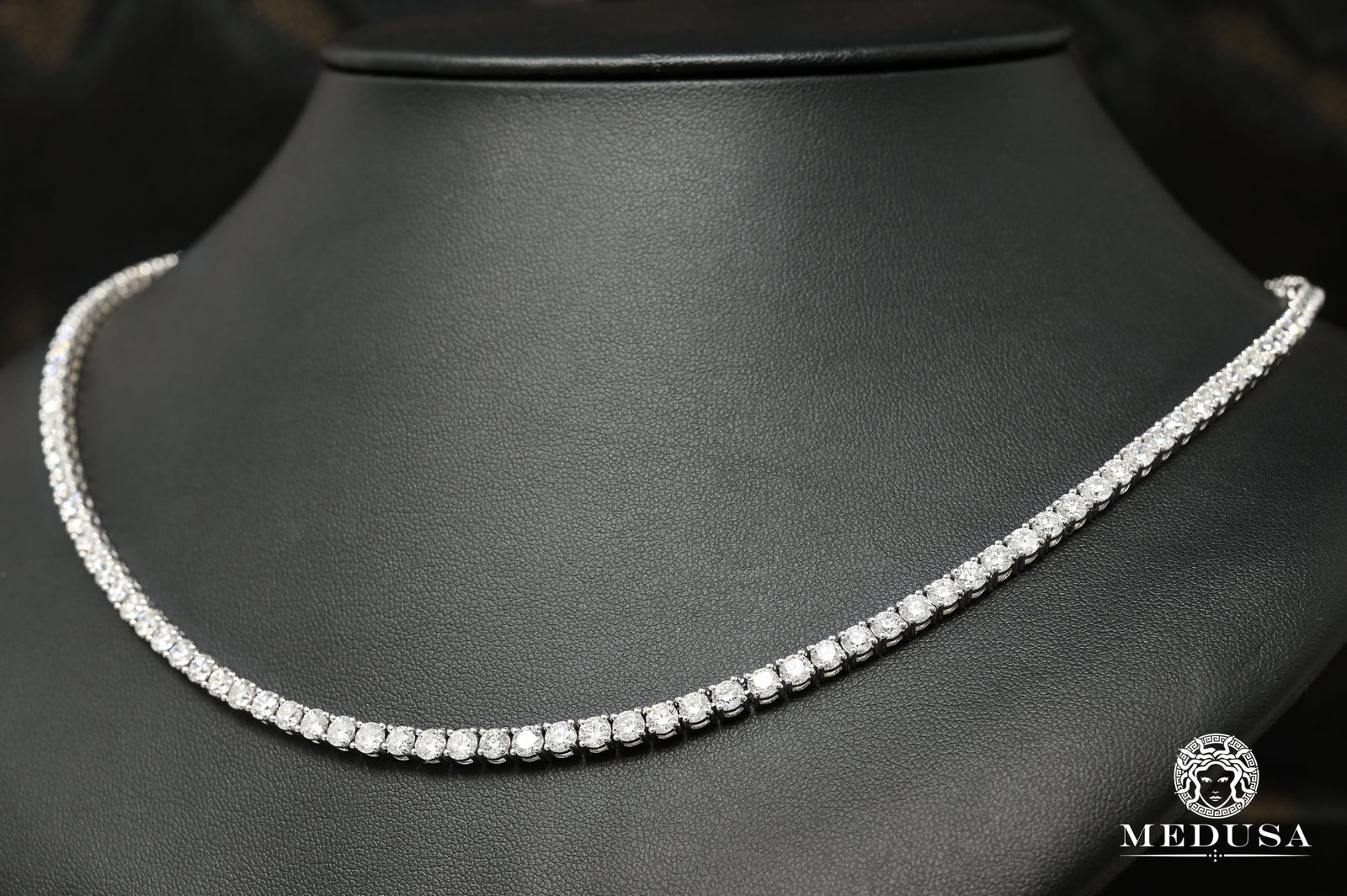 14K Gold Diamond Chain | Tennis Chain 4mm Tennis Chain 4-Prong White Gold 22'' / VS1 / White Gold