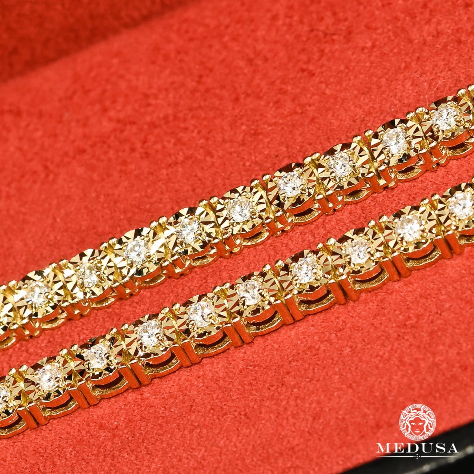 Chaîne à Diamants en Or 10K | Chaîne Tennis 4mm Tennis Invisible Prong