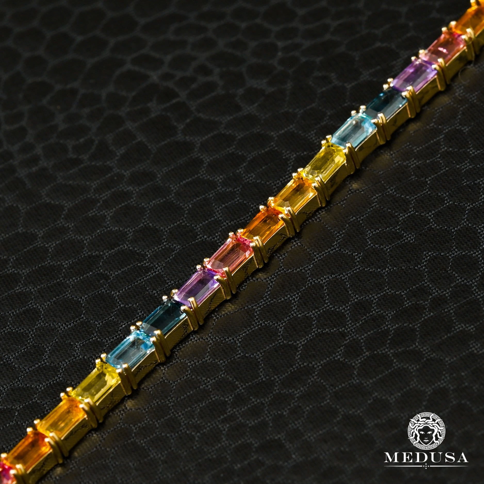 Bracelet à Diamants en Or 10K | Bracelet Homme 4mm Tennis - Rainbow Or Jaune