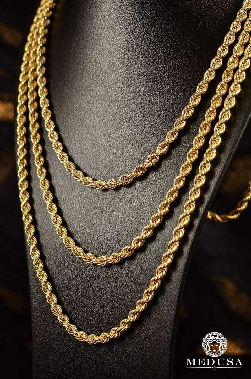10K Gold Chain, 4mm Rope String