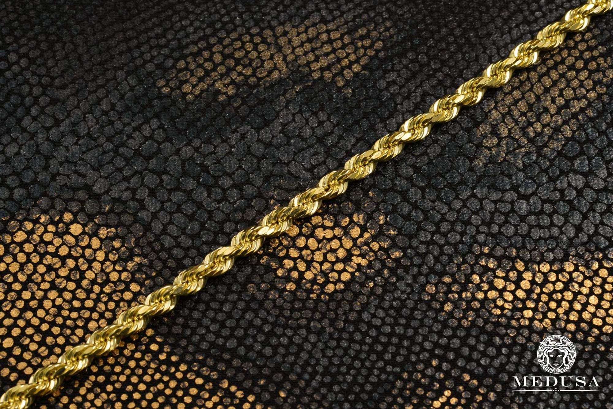 10K Gold Chain | 4mm chain Rope Diamond Cut Half