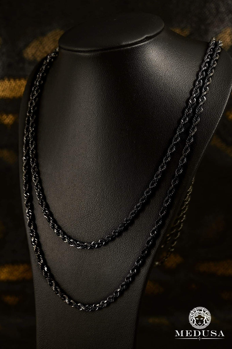 10K Gold Chain | 4mm chain Rope Black gold