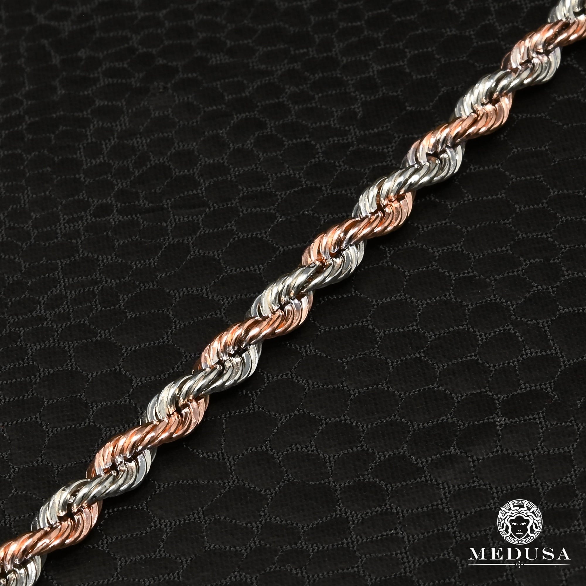 10K Gold Chain | 4mm chain Rope Rose Gold 2 Tones
