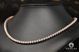 5mm Tennis Chain 4-Prong Or Rose 30PT - 22'' / VS1 / Or Rose
