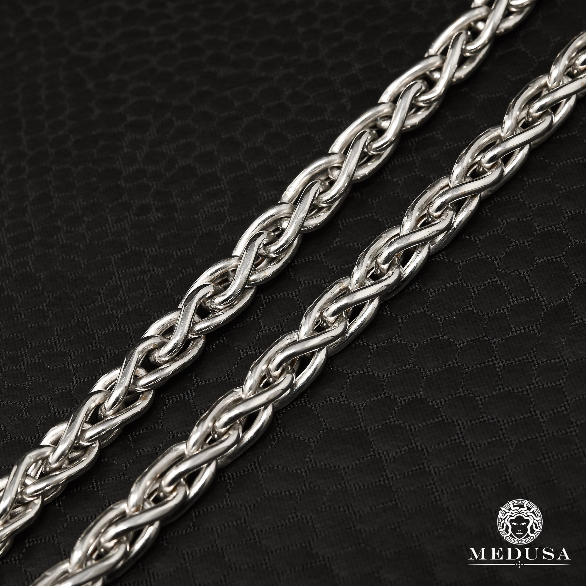 10K Gold Chain | Chain 5mm Wheat White Gold