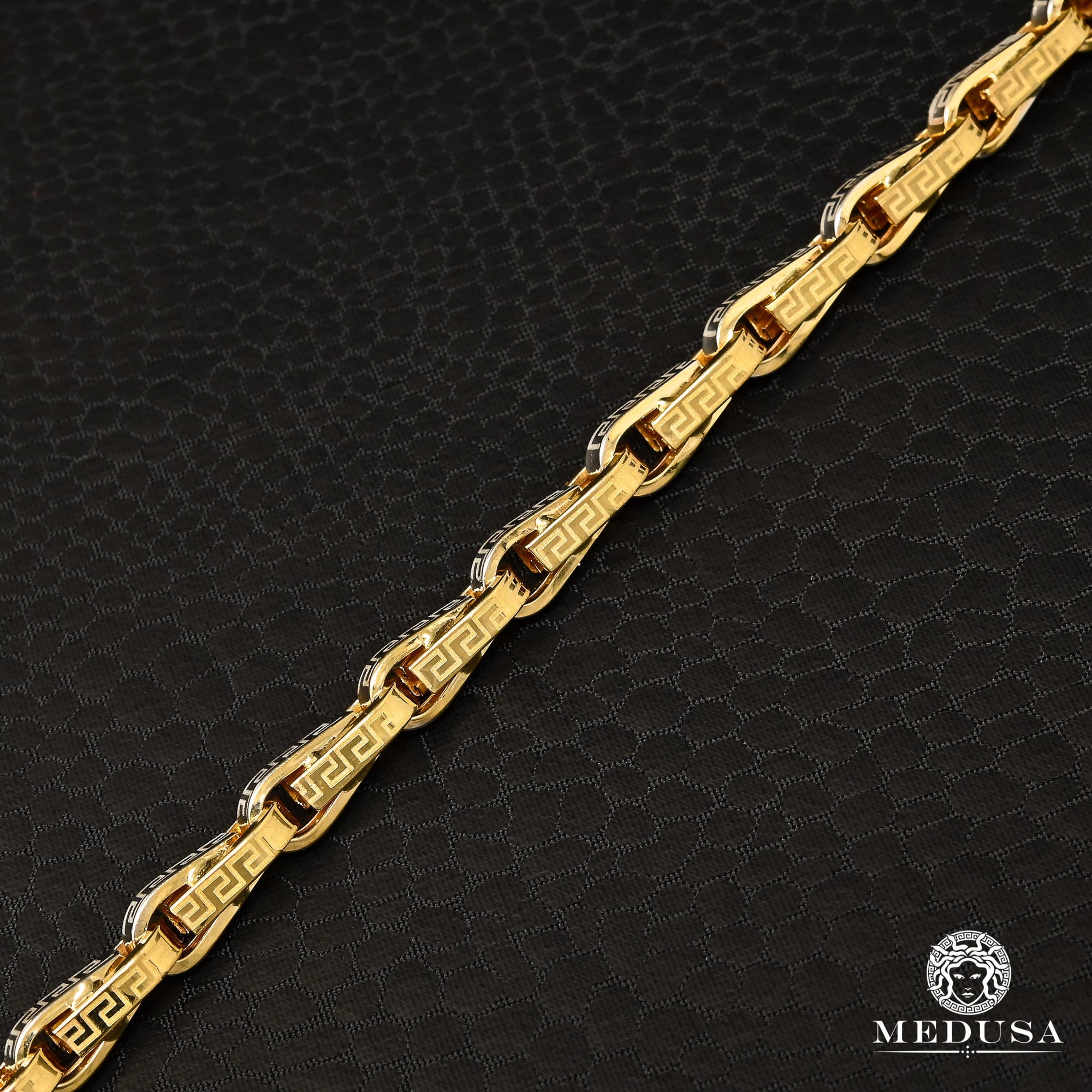 10K Gold Bracelet 6mm Bullet Bracelet Versace Men's Bracelet