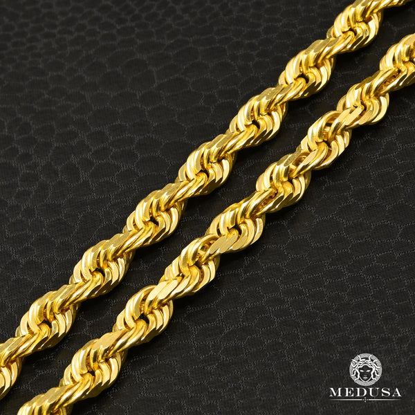 14K Gold Chain | 6mm Rope Solid 585 Chain | Medusa Jewelry