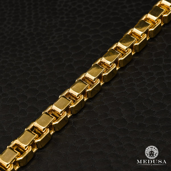 10K Gold Chain | 7mm Box Venetian Chain | Medusa Jewelry