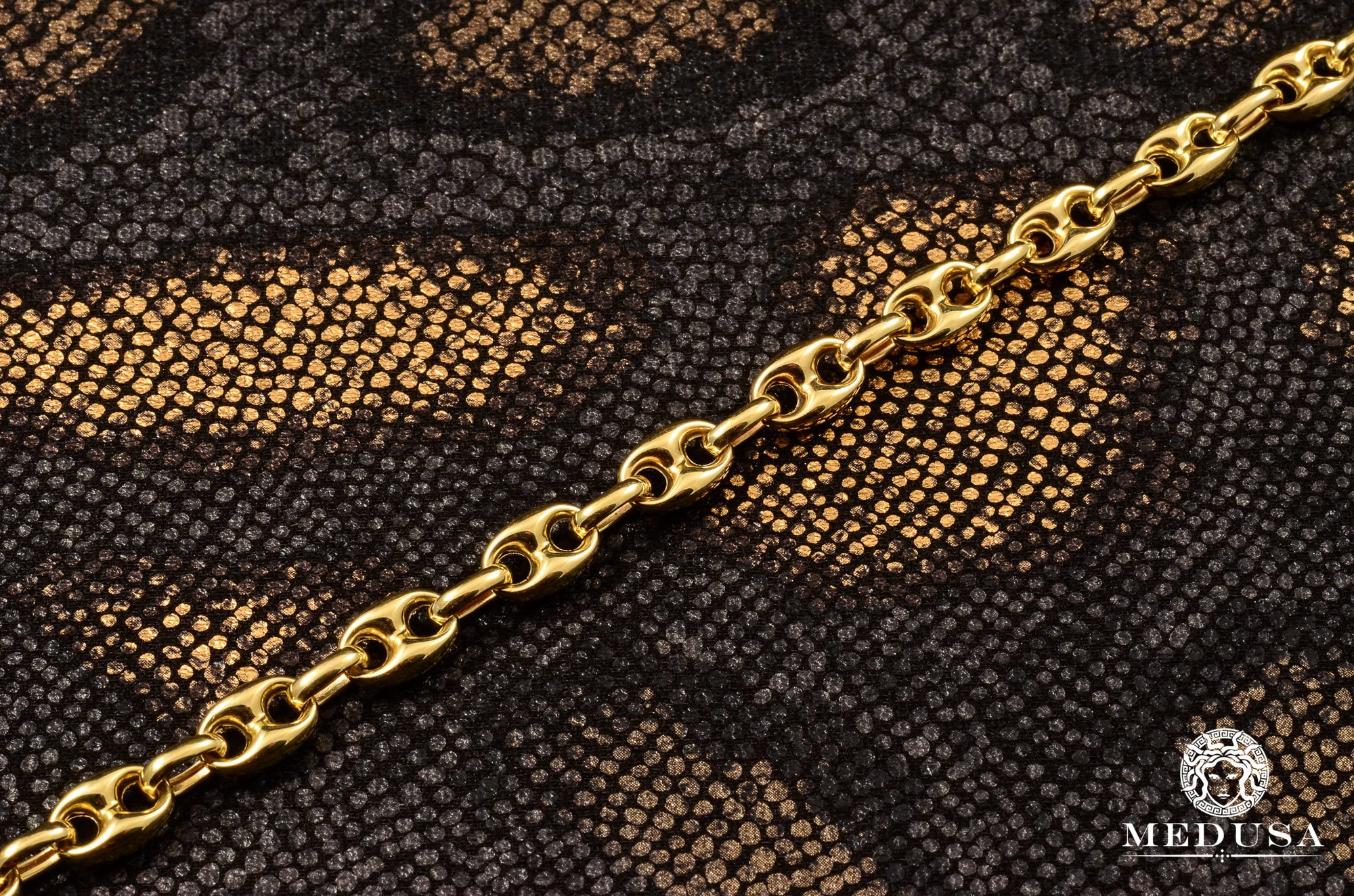 10K Gold Bracelet | Men&#39;s Bracelet 7mm Gucci Puff Link Bracelet