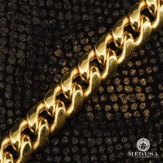 8mm Cuban Link Bracelet  - 7'' / Yellow Gold