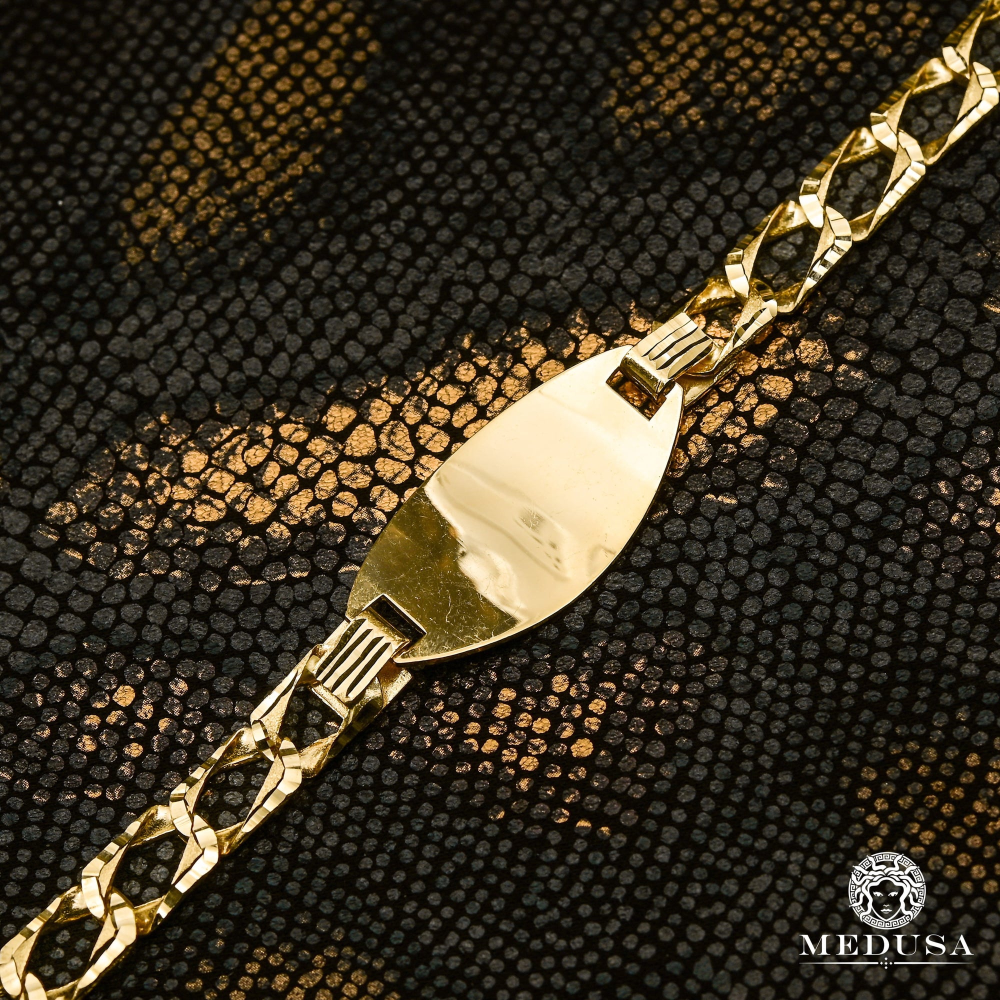 Bracelet en Or 10K | Bracelet Homme 8mm Bracelet Medical MA45