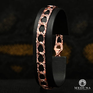 Pulsera de malla de 8 mm M-ALBERT-ROSE - 8'' / Oro rosa