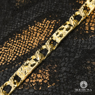 8mm Meshy M-Nugget Bracelet  - 8'' / Yellow Gold