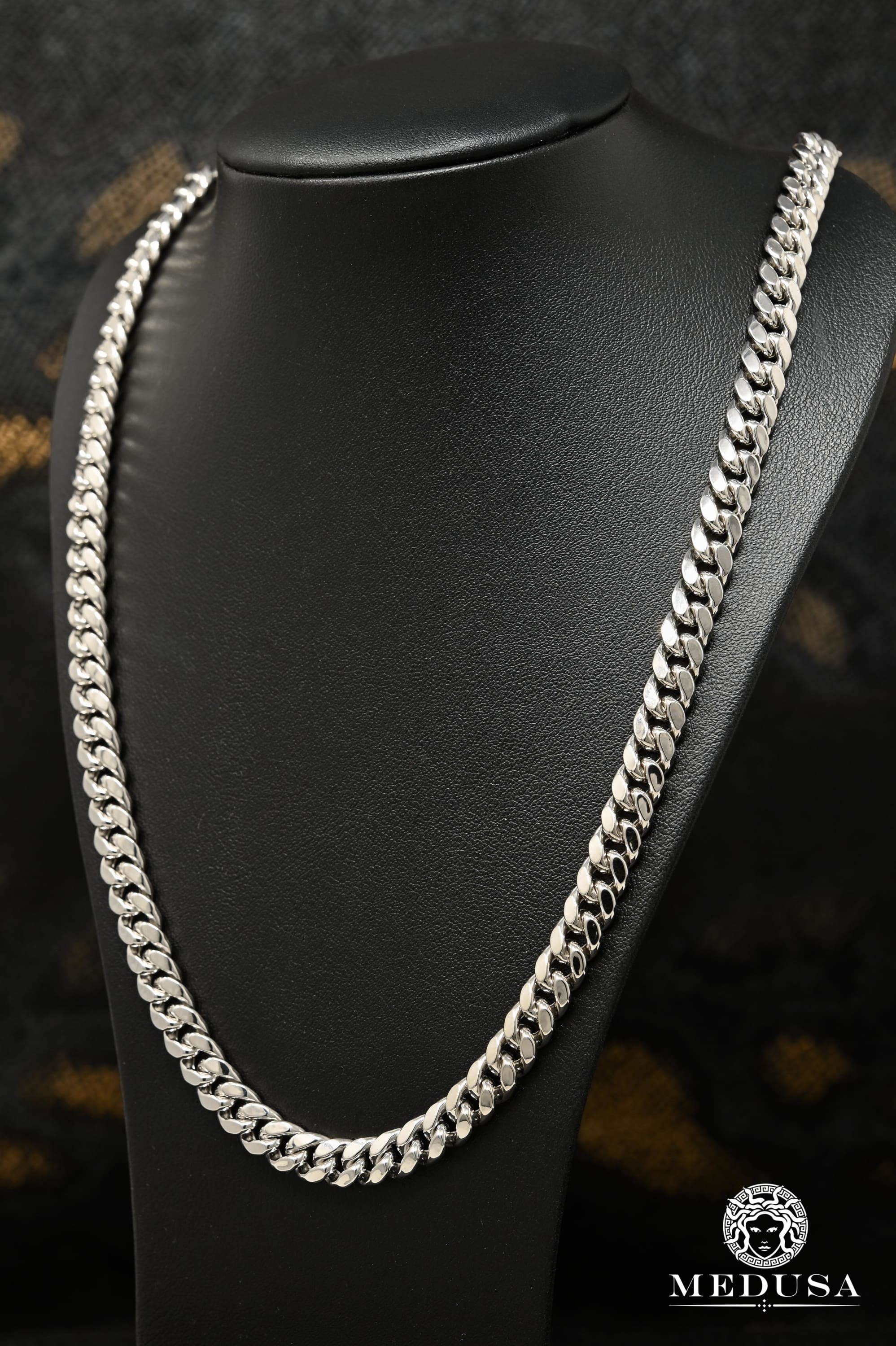 8mm Cuban Link White Gold
