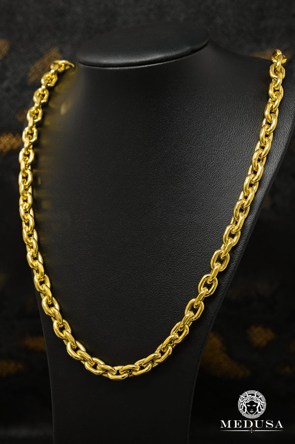 10K Gold Chain | 8mm Hermes Link Chain | Medusa Jewelry