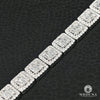 Bracelet à Diamants en Or 14K | Bracelet Homme 9.5mm Bracelet Tennis Square Baguette Or Blanc