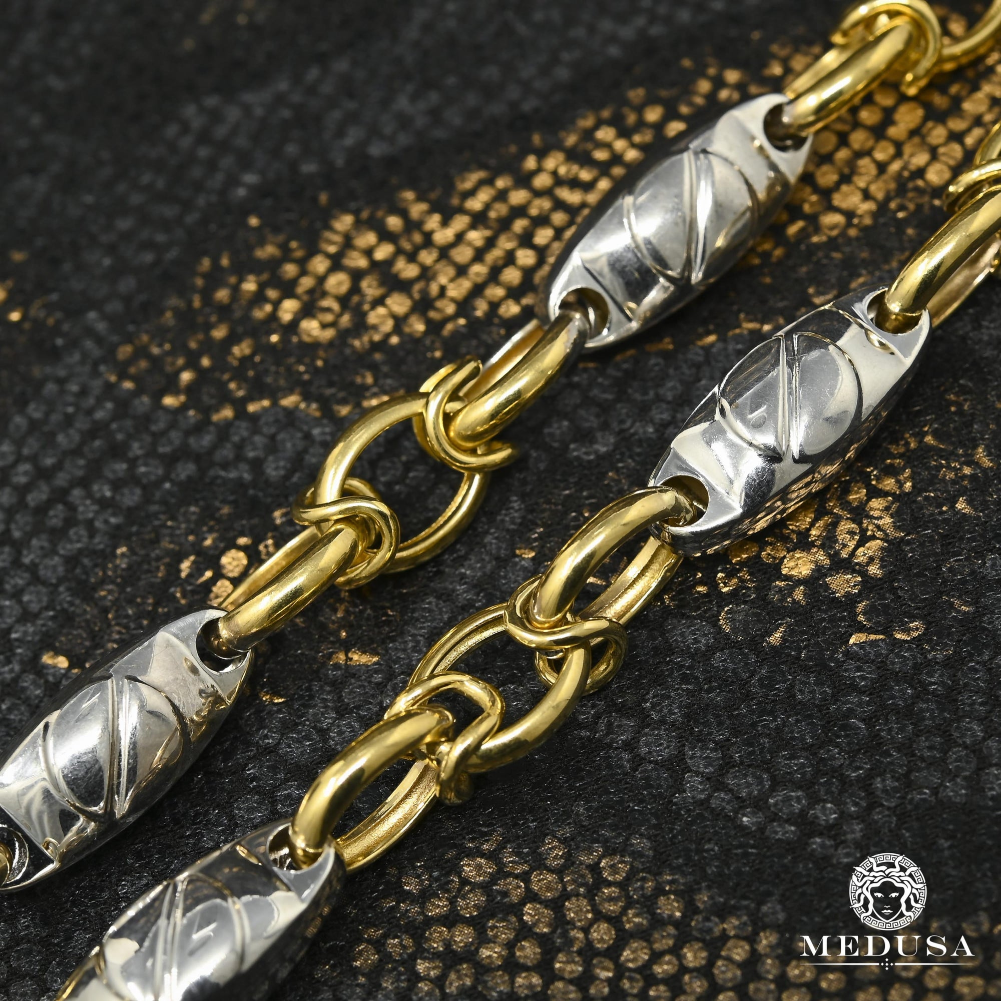 Chaîne en Or 14K | Chaîne 9mm Fancy Bullet M7 26’’ / Or 2 Tons