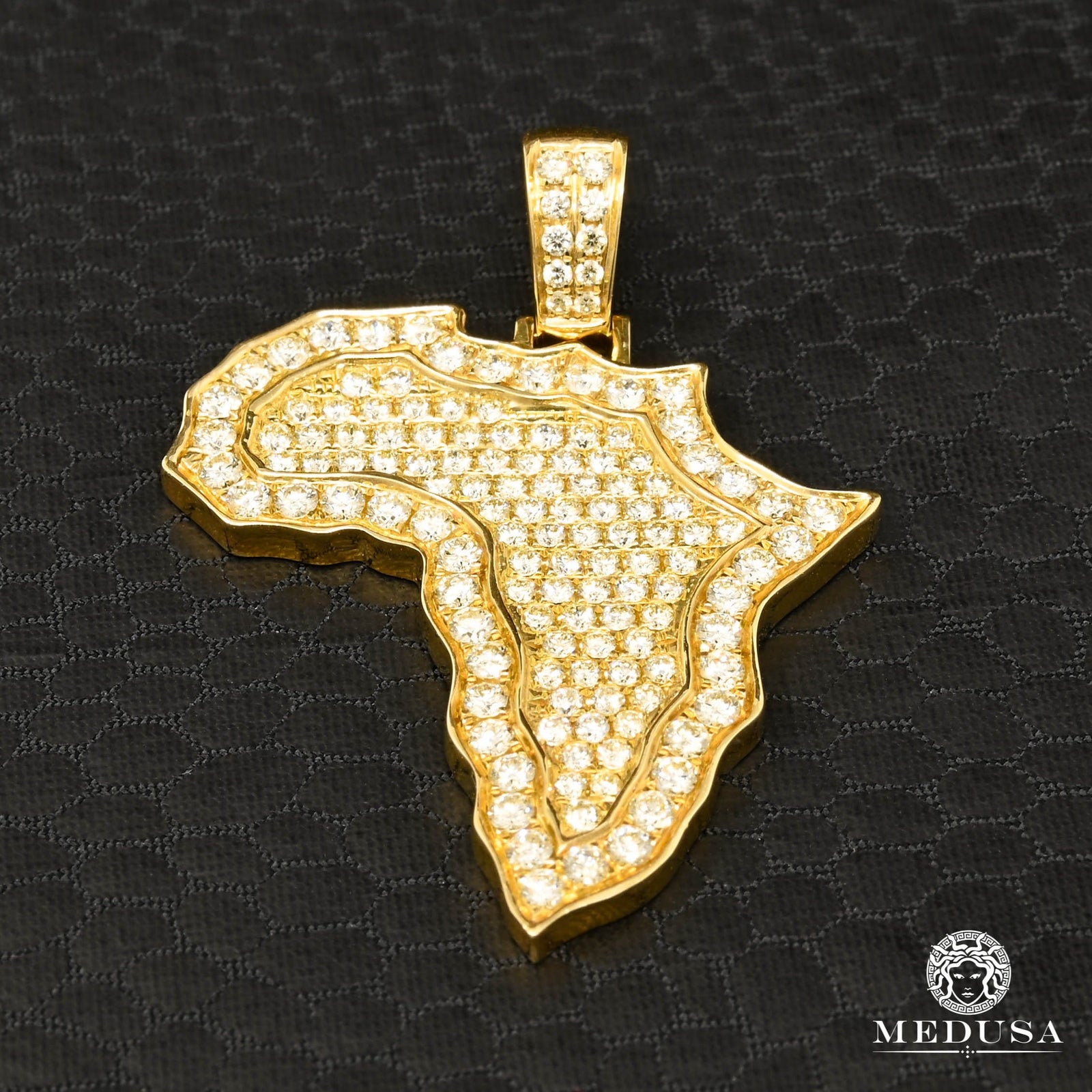 14K Gold Diamond Pendant | Divers Africa D1 Pendant - Yellow Gold Diamond