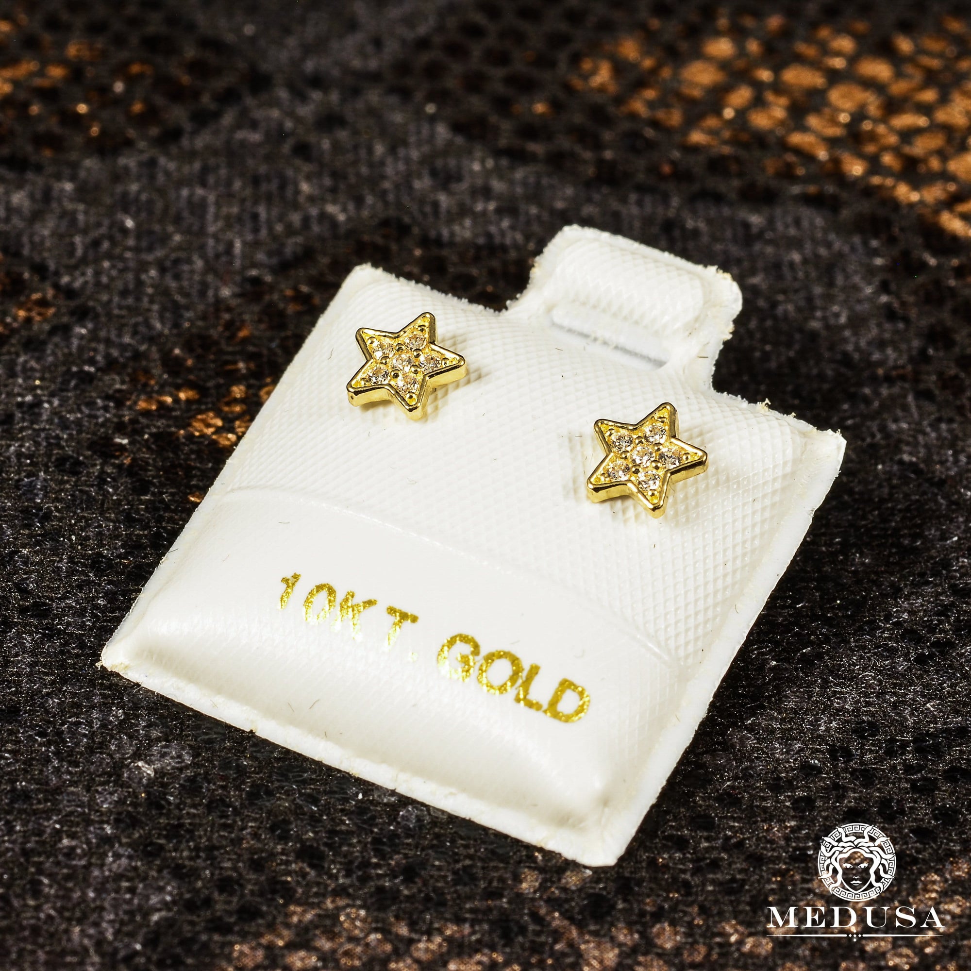 10K Gold Studs | Baby F3 Star Earrings / Yellow Gold