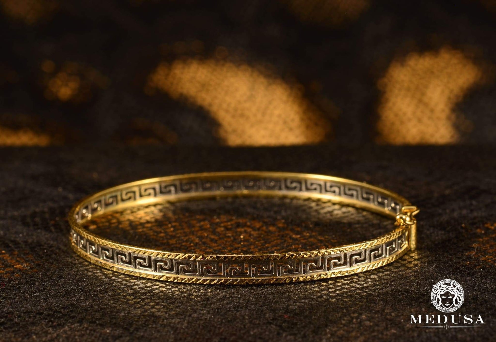 Bracelet Rigide en Or 10K | Bracelet Femme Bangle F2 Or 2 Tons