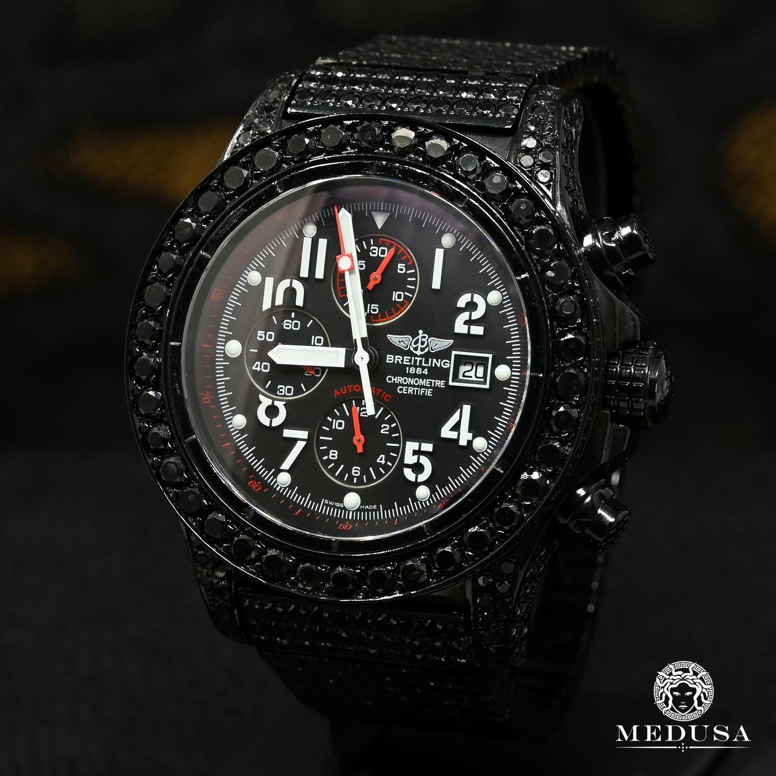 Breitling Super Avenger - Black Iced Out 