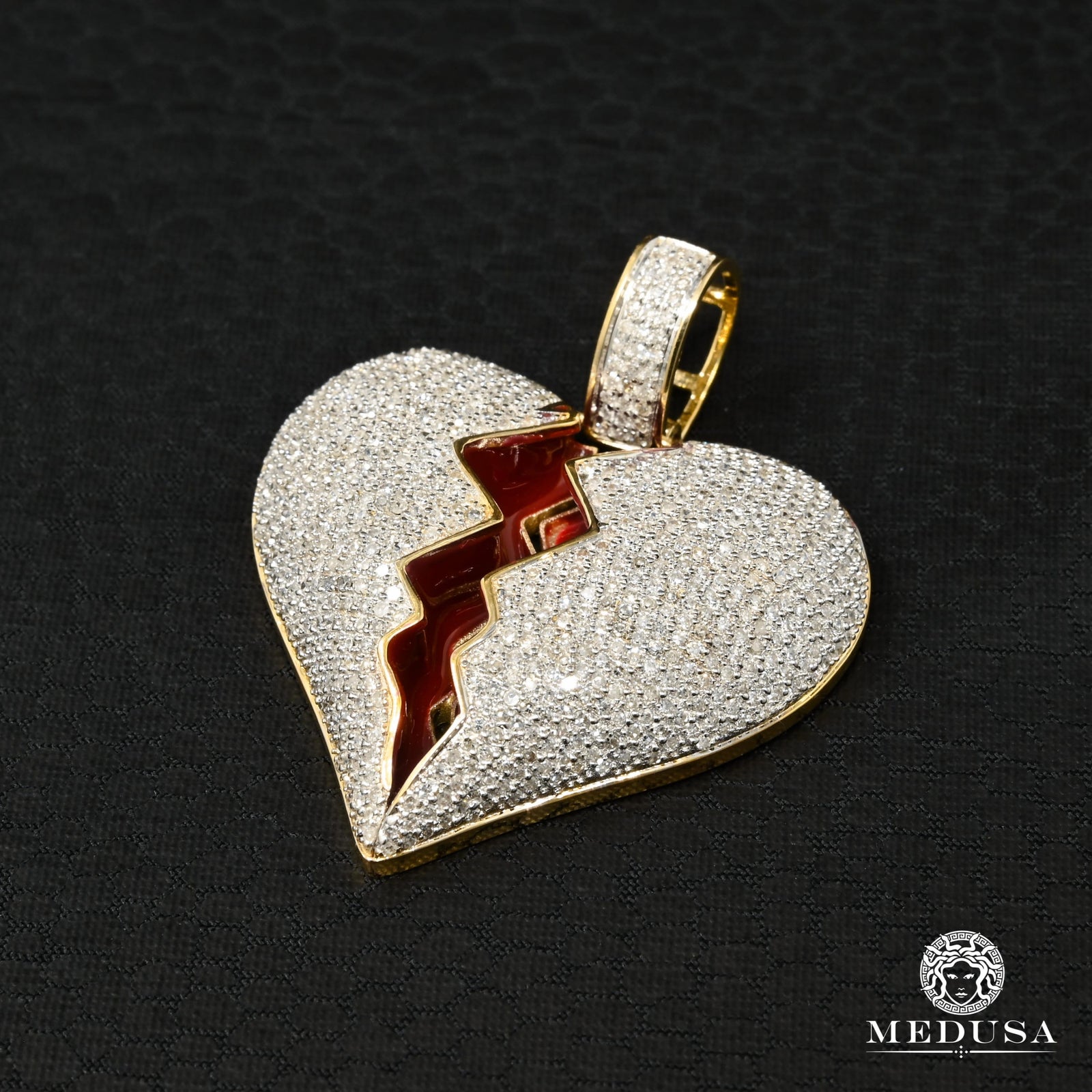 10K Gold Diamond Pendant | Miscellaneous Broken D3 Pendant - 2 Tone Gold Diamond