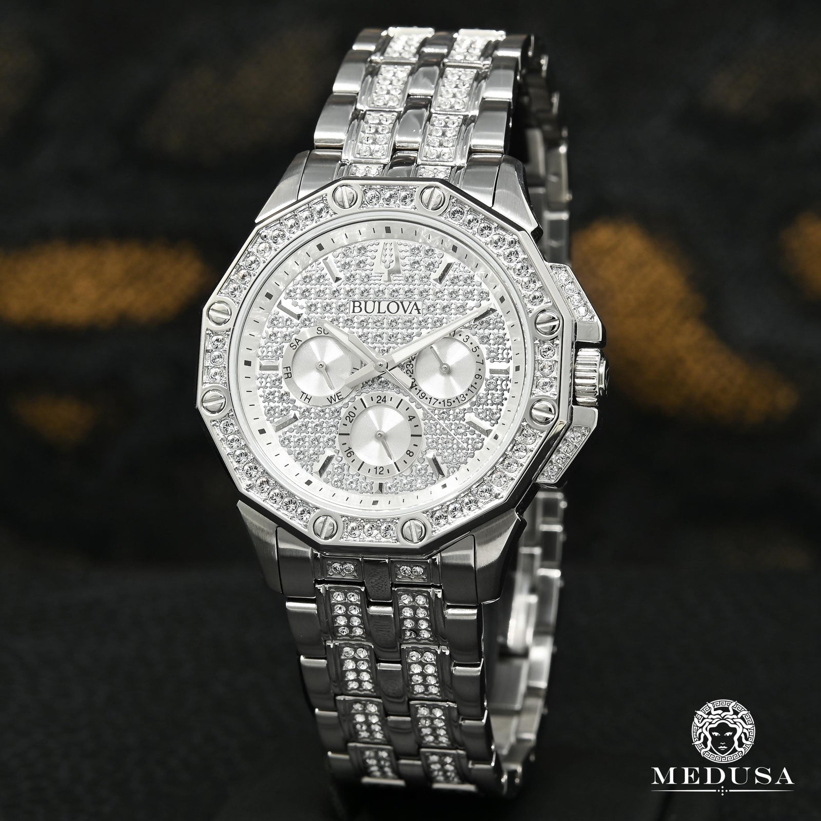 Bulova Watch | Bulova Crystal Men's Watch - 96C134 Swarovski / Stainless