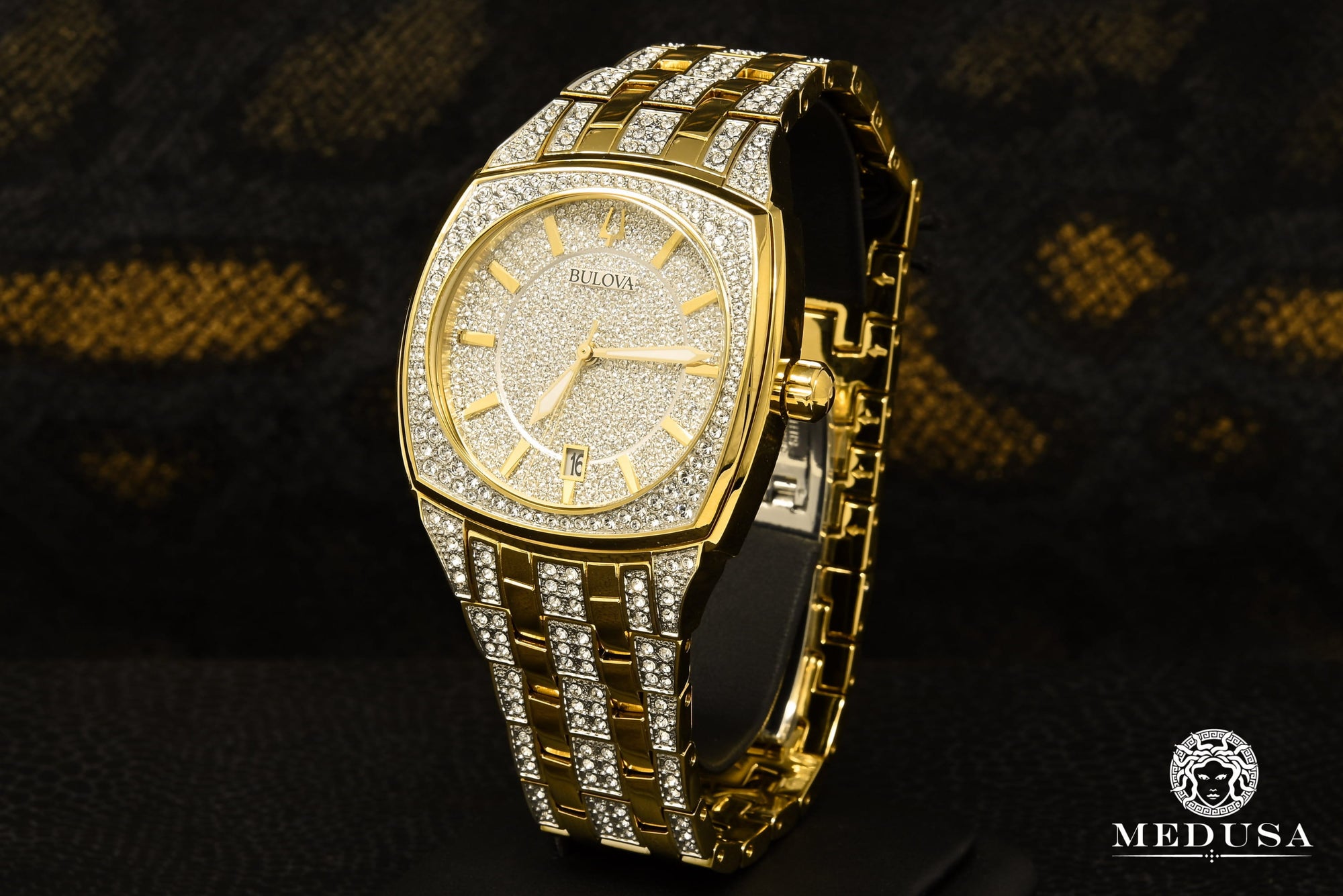 Montre Bulova | Montre Homme Bulova Cristal - 98B323 Swarovski / Or Jaune