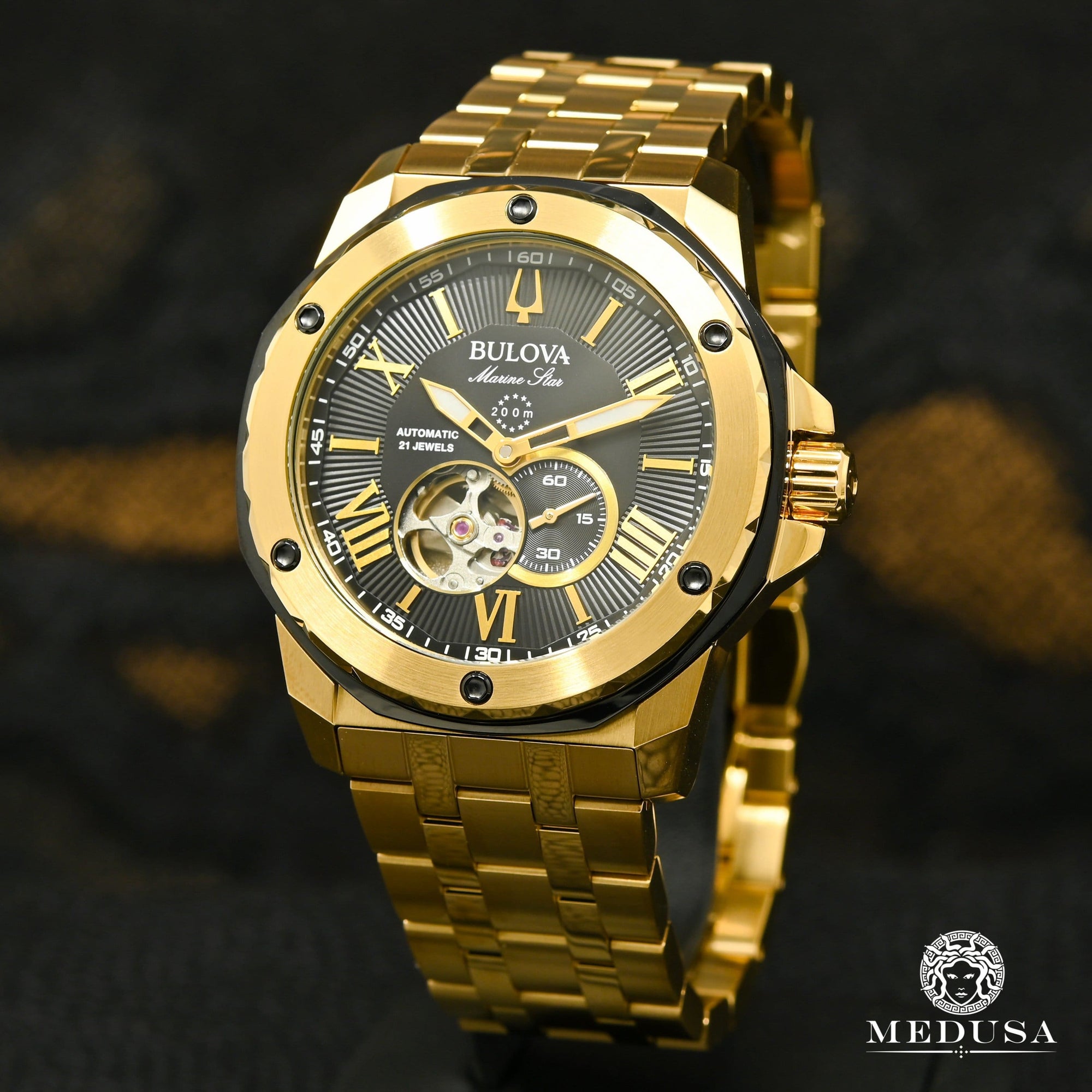 Bulova Watch | Bulova Marine Star Men's Watch - 98A273 Yellow Gold