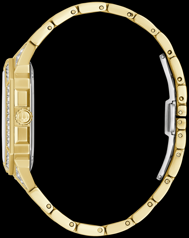 Montre Bulova | Montre Homme Bulova Quadra Cristal - 98A295 Swarovski / Or Jaune