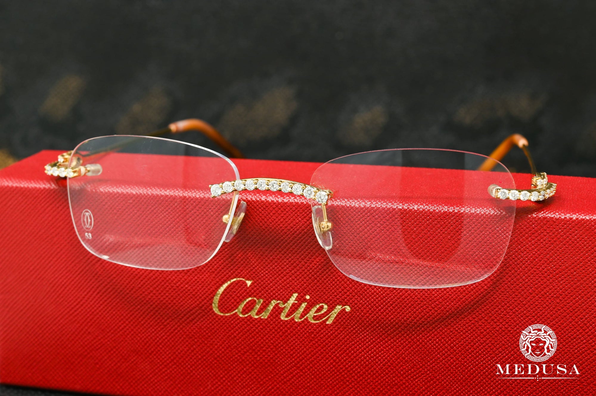 Cartier glasses | Cartier Avana Men's Glasses | Gold & White Yellow Gold