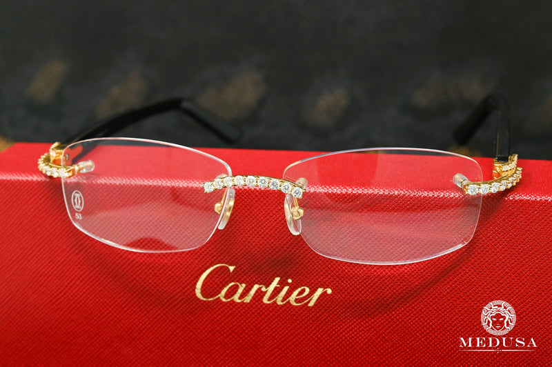 Cartier glasses | Cartier Black Horn Men&#39;s Sunglasses | Gold &amp; White Yellow Gold