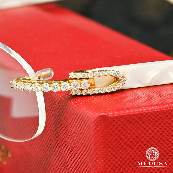 Cartier カルティエ オペラグラス 双眼鏡 ノベルティ Cartier Glasses | Cartier White Horn | Gold & White Men's Glasses