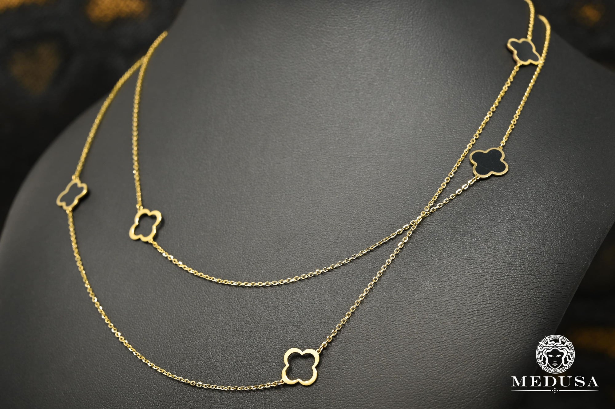 10K Gold Necklace | Women's Necklace Cliff X3 Yellow Gold