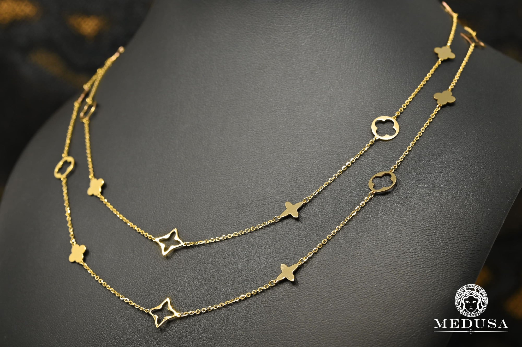 10K Gold Necklace | Women's Necklace Cliff X5 Yellow Gold