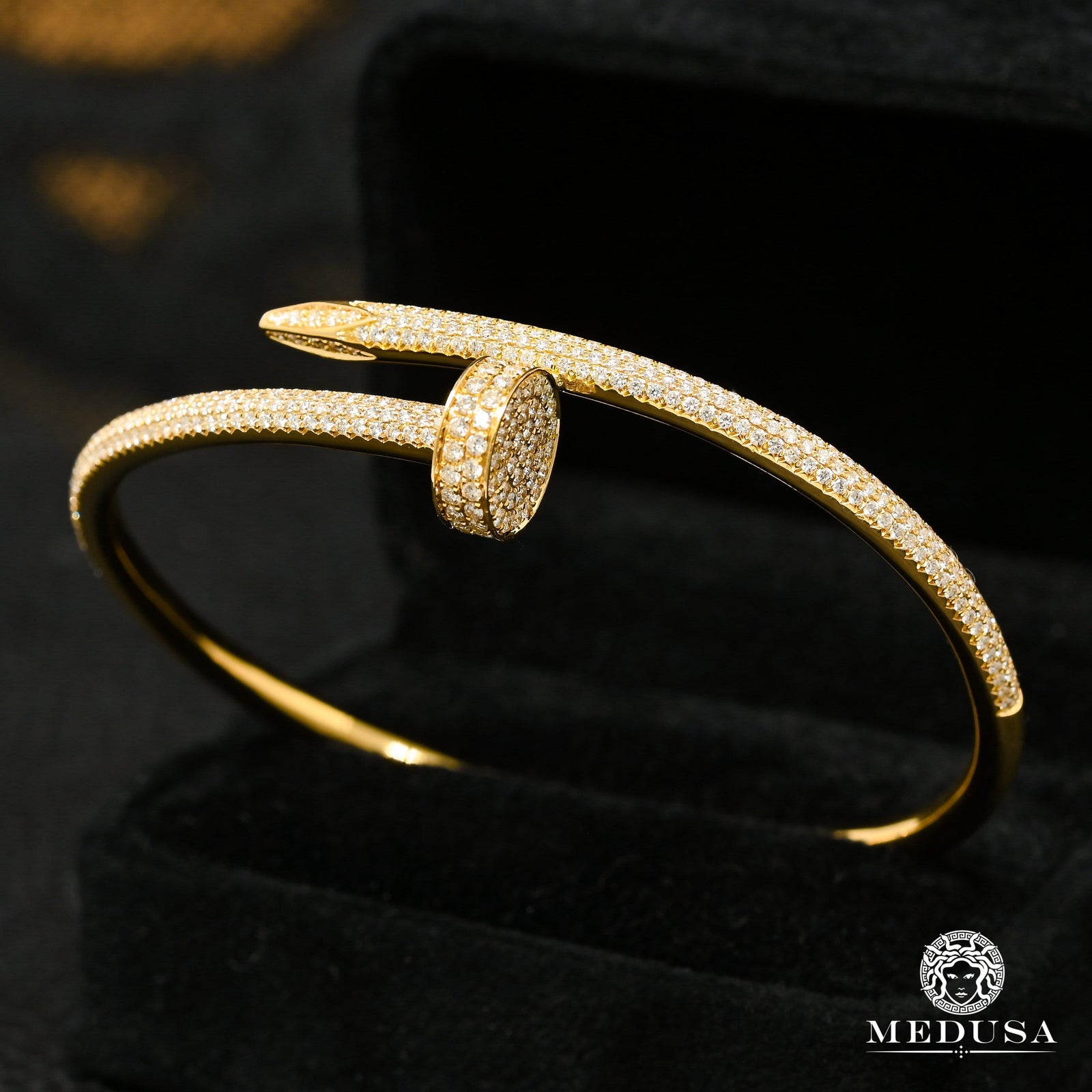 18K Gold Rigid Bracelet | Clou X3 Women's Bracelet - Diamond