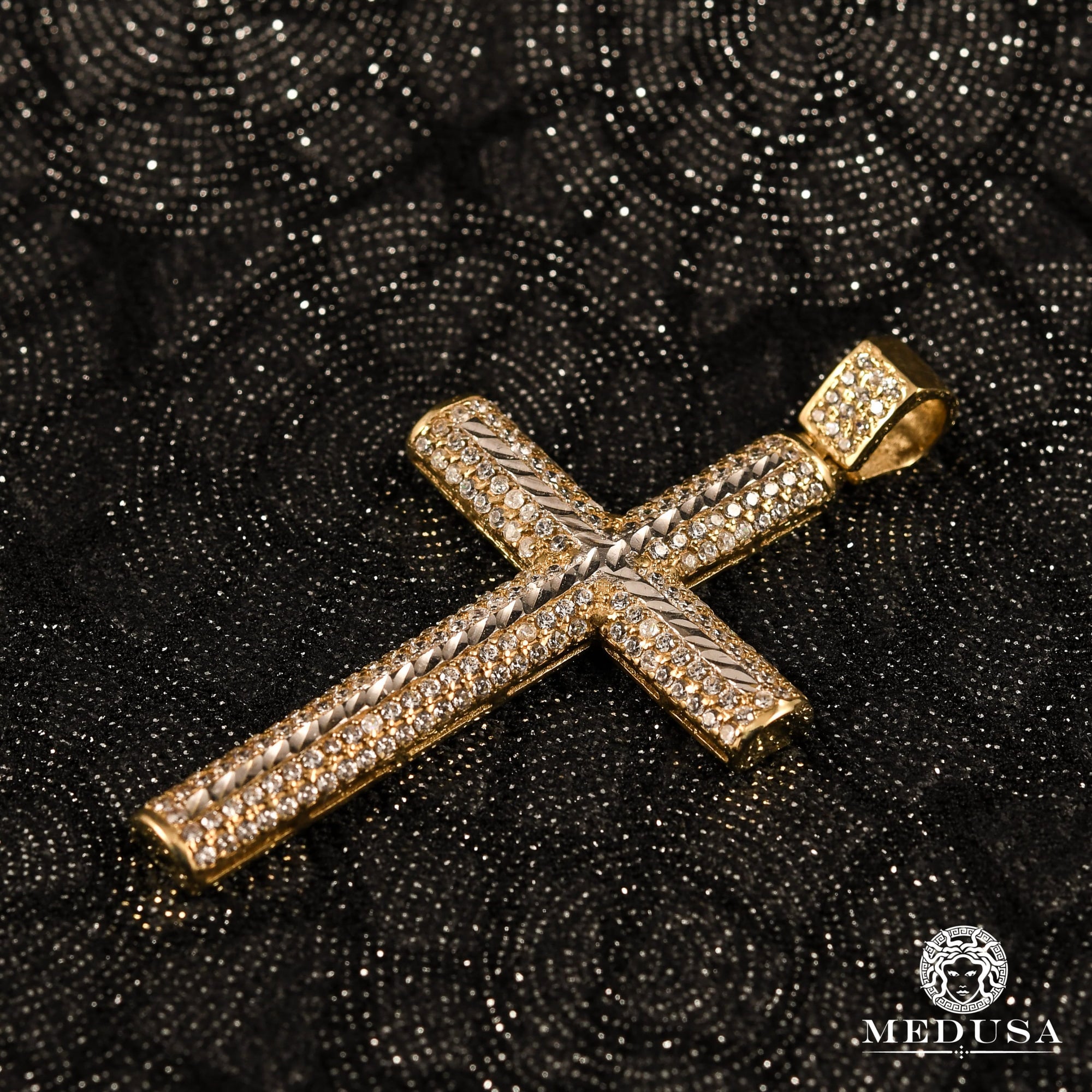 Pendentif en Or 10K | Pendentif Croix Crystal X5