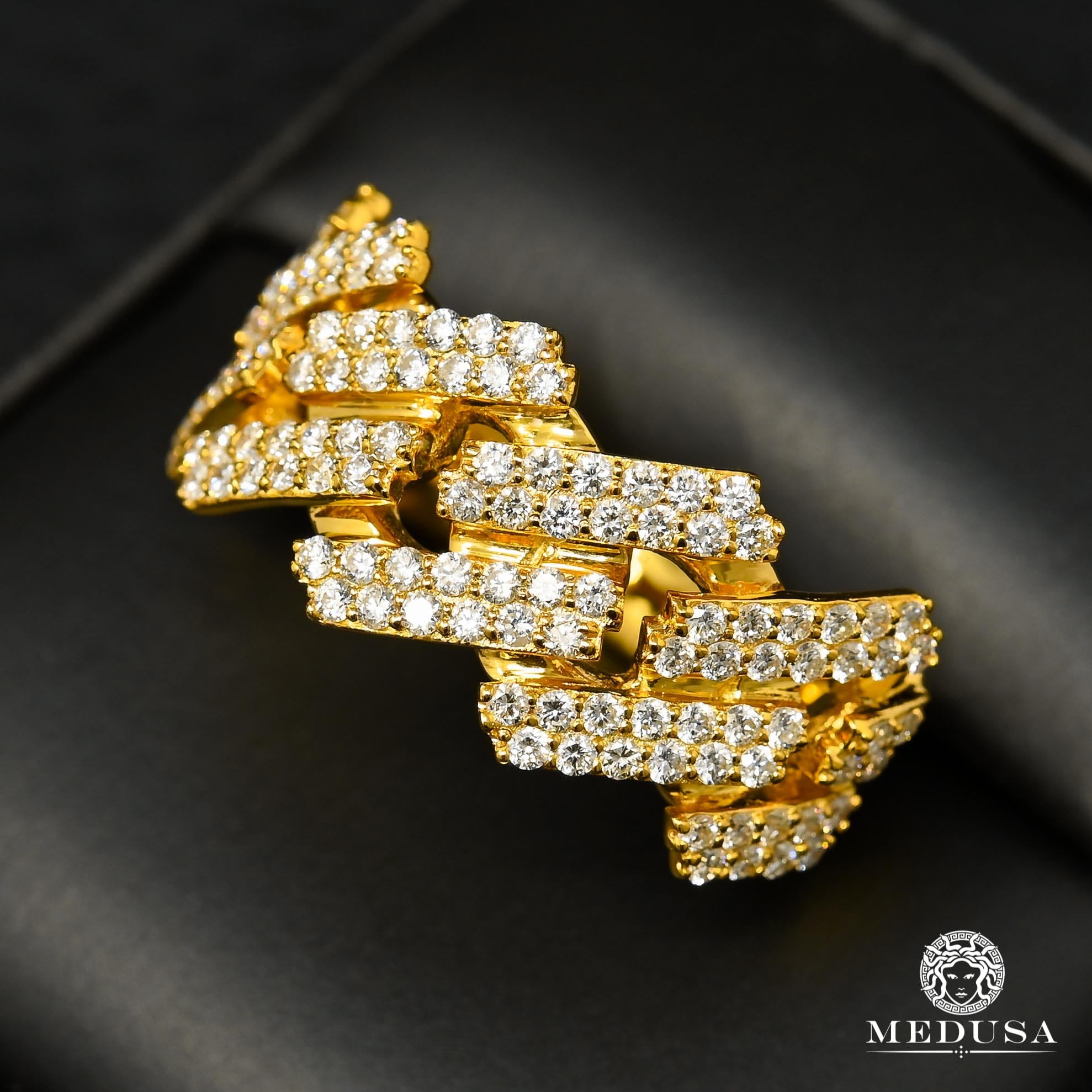 14K Gold Diamond Ring | Cuban D2 Men&#39;s Ring - 1.50CT Diamond / Yellow Gold