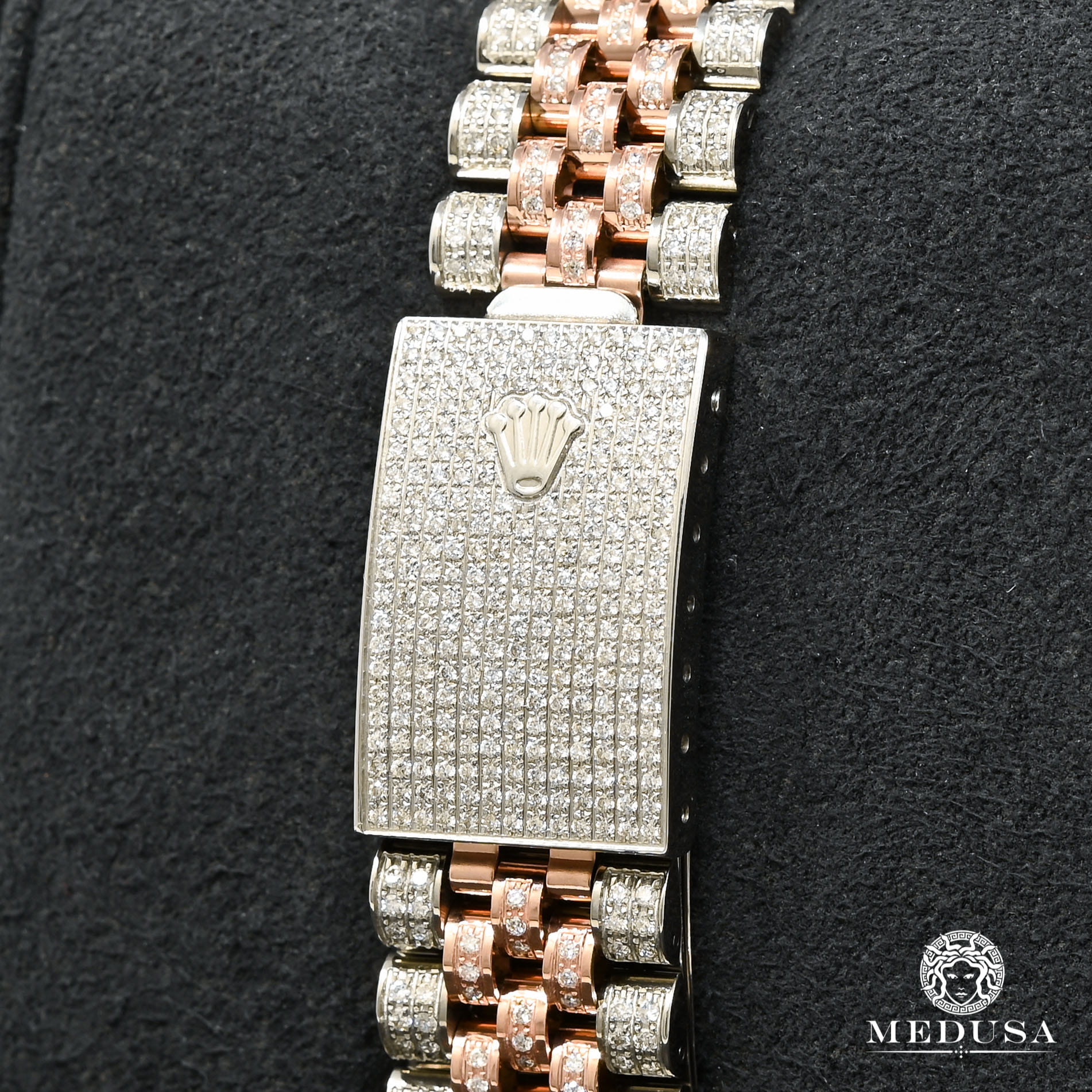 Montre Rolex | Montre Homme Datejust 36mm - Rose Dial Iced Out Or Rose 2 Tons