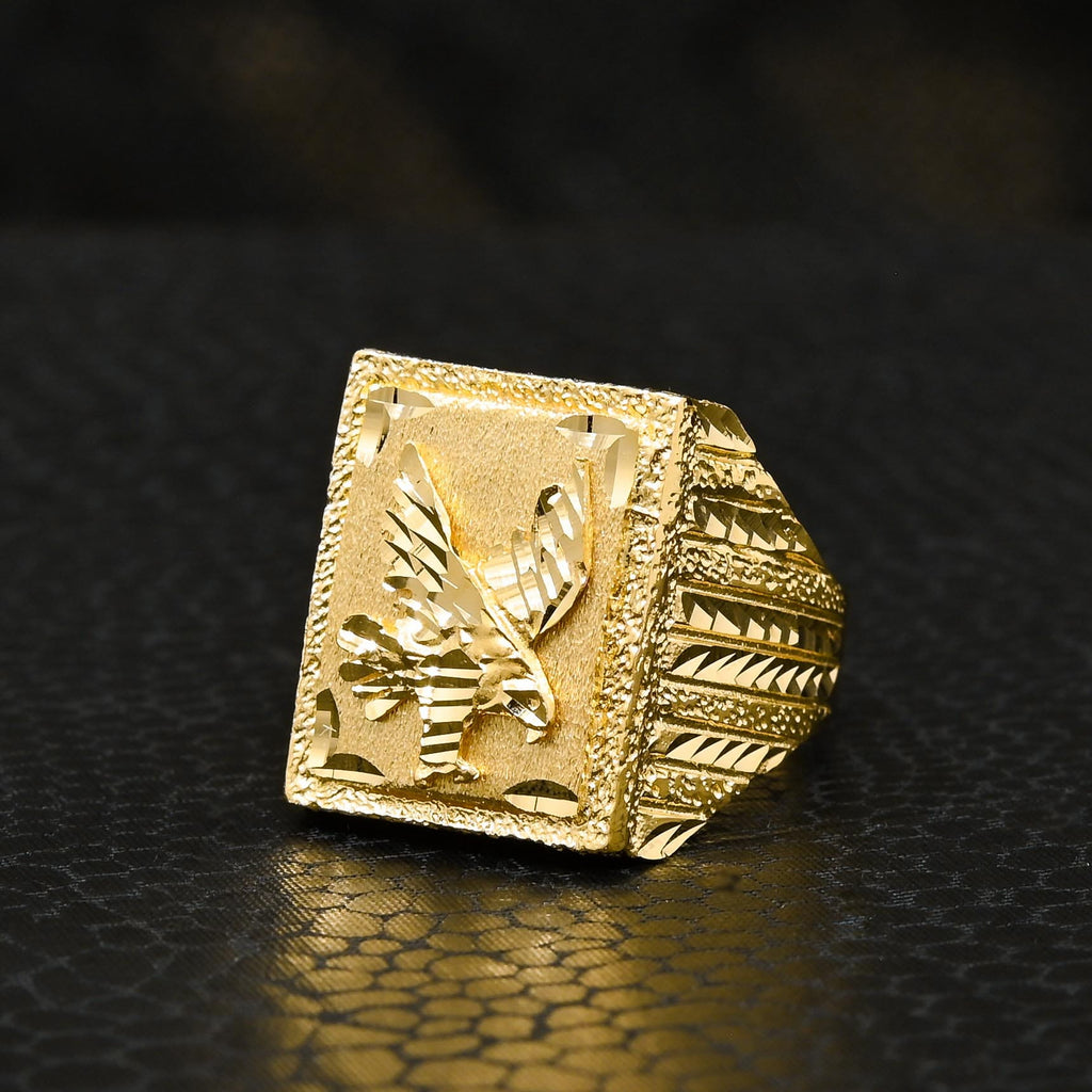 10K Gold Ring Eagle H4 Men's Ring Medusa Jewelry