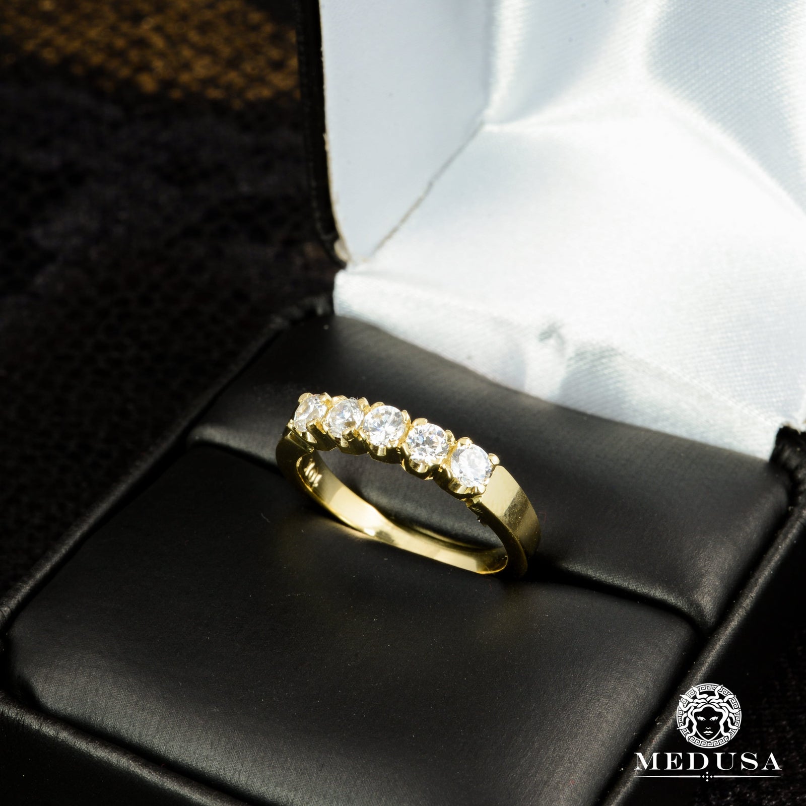 Bague à Diamants en Or 14K | Bague Fiançaille Eternity F14 - MA0178 Or Jaune