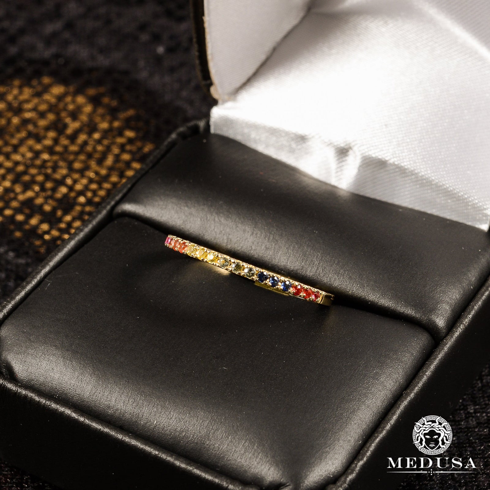 14K Gold Diamond Ring | F7 Eternity Engagement Ring - MA0760R Multicolored Diamond