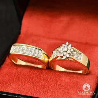 Conjunto Flor D2 - Diamante - 50 puntos / Oro amarillo