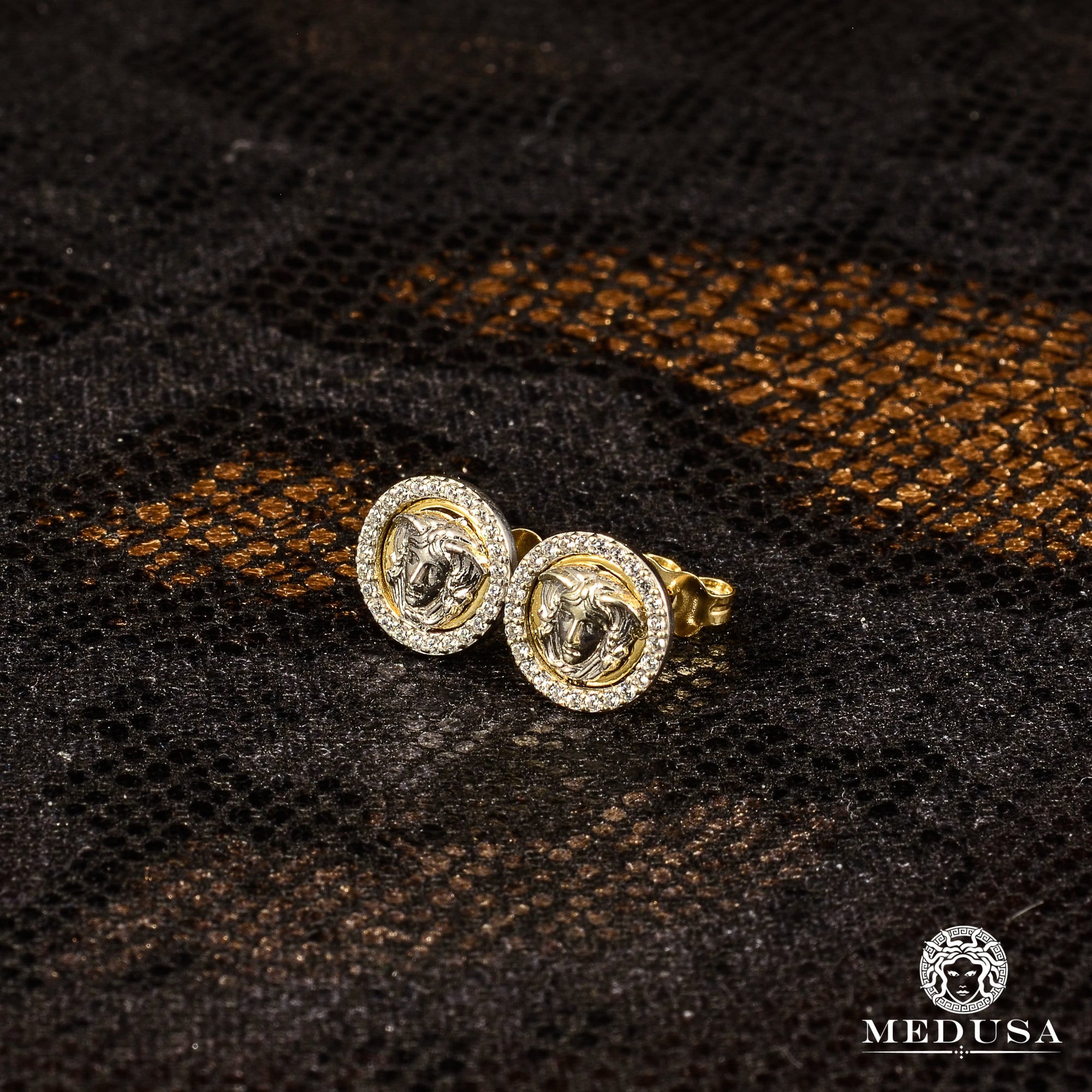 Studs en Or 10K | Boucles d’Oreilles Forehead F2 Or 2 Tons