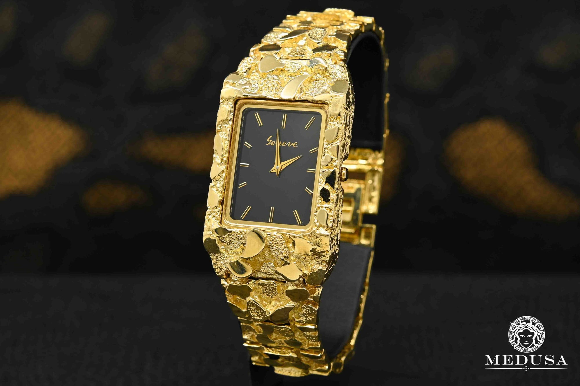 Montre en Or 10K | Montre Homme Genève H3 - Nugget Or Jaune