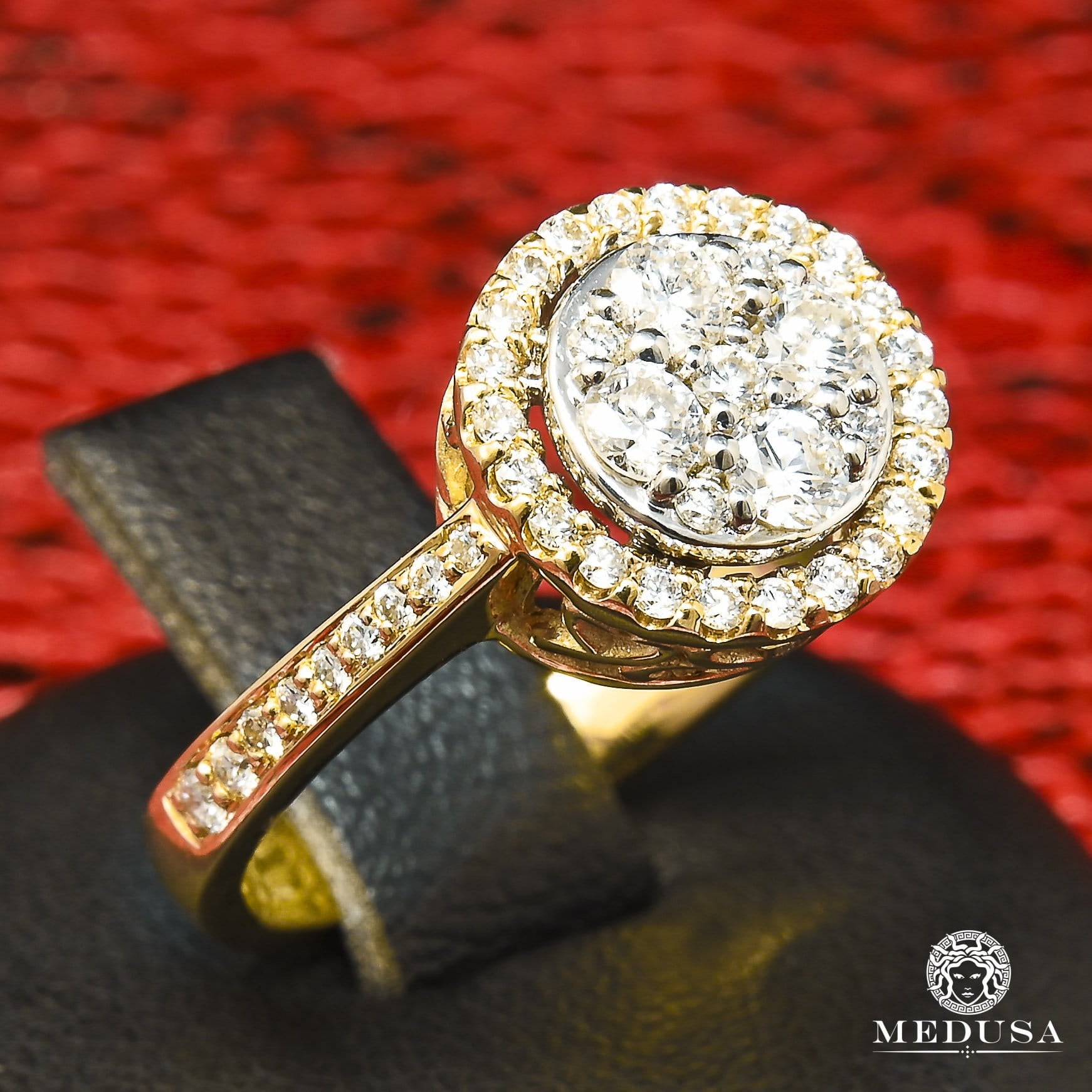 10K Gold Diamond Ring | Women's Ring Glass D4 - Diamond