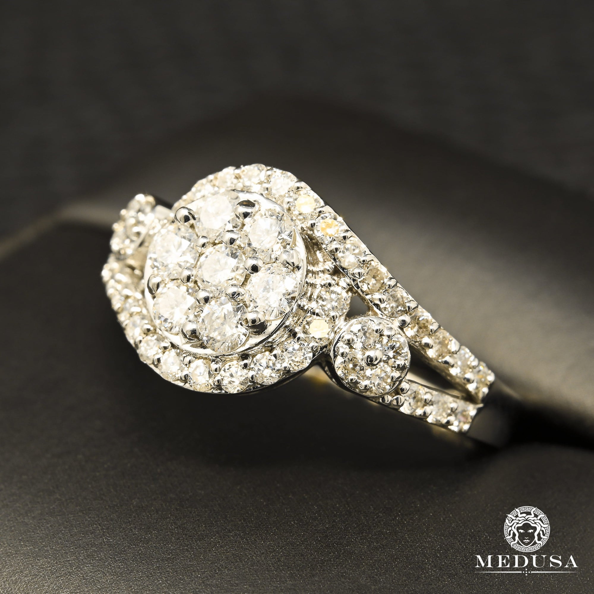 10K Gold Diamond Ring | Women's Ring Glass D5 - Diamond