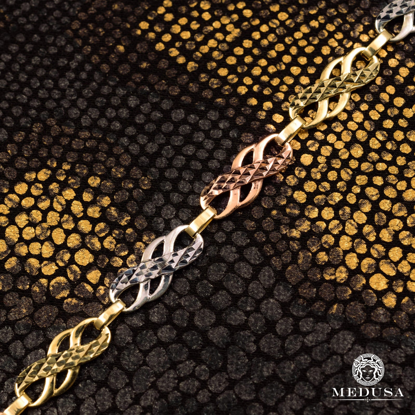 Bracelet en Or 10K | Bracelet Femme Gorgeous F12 - Infinity Or 3 Tons