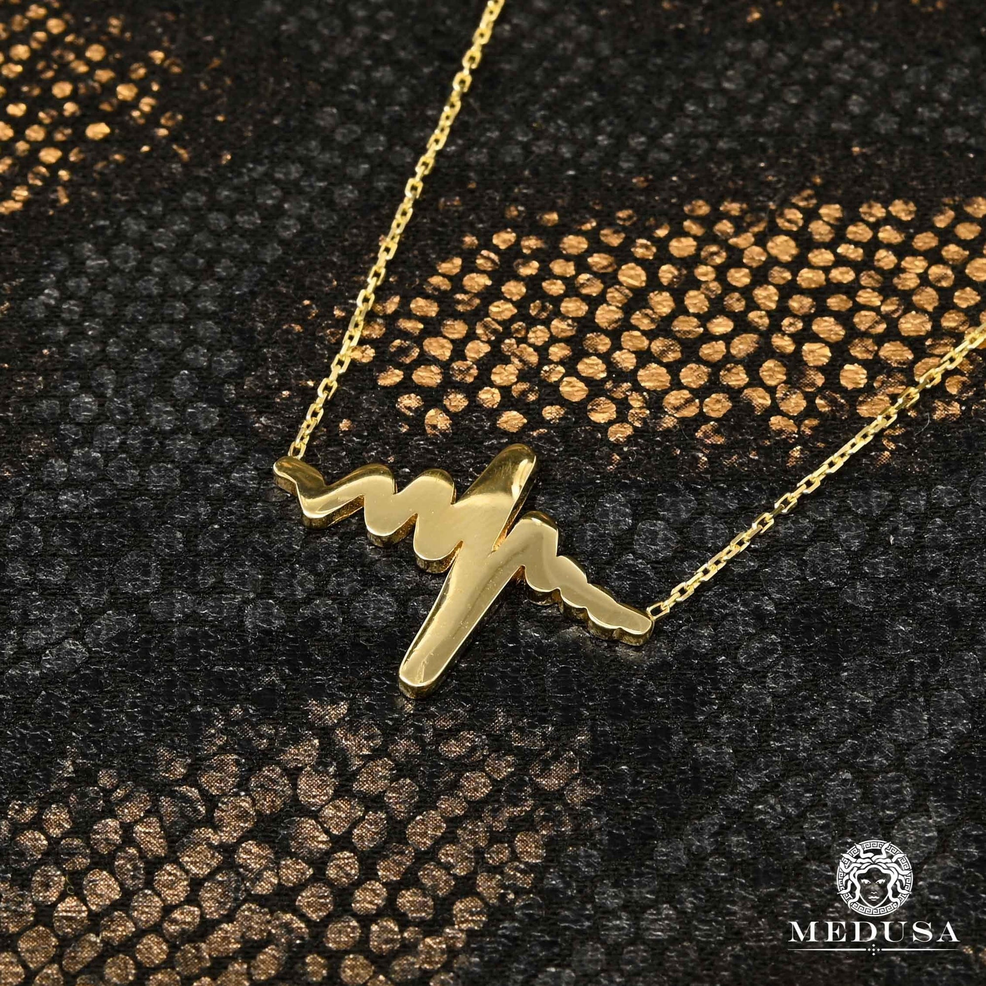 Collier en Or 10K | Collier Femme Heartbeat F1 Or Jaune